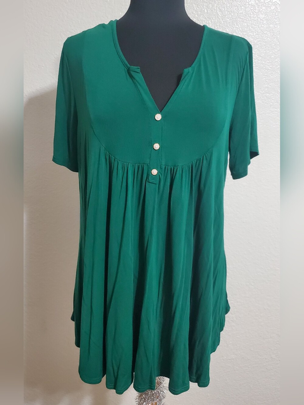 SALE **Green OR Tan Babydoll Blouse**
